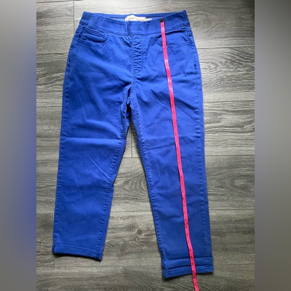 Soft Surroundings Blue Stretch Pull On Cuffed Pants Size S Spring Summer Casual - Picture 6 of 7